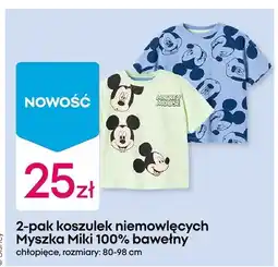 Pepco 2-pak koszulek niemowlęcych Disney Myszka Miki 100% bawełny chłopięce oferta
