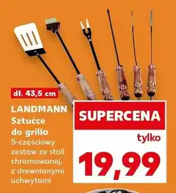 Kaufland Sztućce do grilla Landmann 5-częściowy zestaw ze stali chromowanej z drewnianymi uchwytami oferta