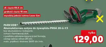Akumulatorowe nożyce do żywopłotu Parkside PHSA 20-Li C3