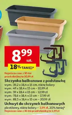 Auchan Skrzynka balkonowa z podstawką 39,2x18,4x15cm oferta