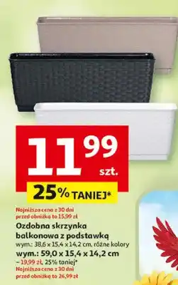 Auchan Ozdobna skrzynka balkonowa z podstawką 38,6x15,4x14,2cm oferta