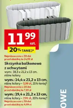 Auchan Skrzynka balkonowa z uchwytami 38,3x21,2x13cm oferta