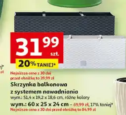Auchan Skrzynka balkonowa z systemem nawadniania 51,4x19,2x18,6cm oferta