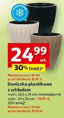 Auchan Doniczka plastikowa z wkładem mrozoodporna 23,5x24cm oferta