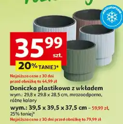 Auchan Doniczka plastikowa z wkładem mrozoodporna 29,8x29,8x28,5cm oferta