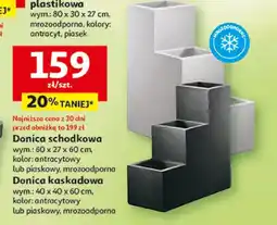 Auchan Donica schodkowa plastikowa 60x27x60cm mrozoodporna antracytowa oferta