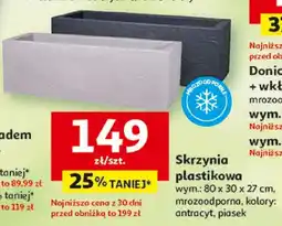 Auchan Skrzynia plastikowa mrozoodporna antracyt 80x30x27cm oferta