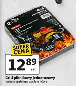 Auchan Grill piknikowy jednorazowy tacka wypełniona węglem oferta