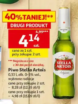 Auchan Piwo Stella Artois wybrane rodzaje oferta