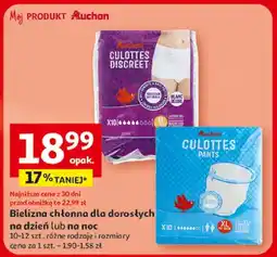 Auchan Bielizna chłonna dla dorosłych na noc Auchan Culottes Discreet oferta