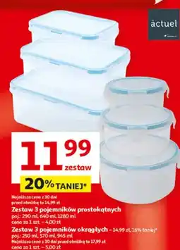 Auchan Zestaw 3 pojemników prostokątnych actuel oferta