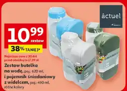 Auchan Zestaw butelka na wodę i pojemnik śniadaniowy z widelcem Actuel oferta