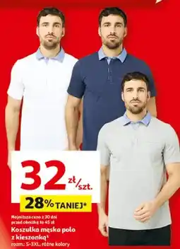 Auchan Koszulka męska polo z kieszonką Inextenso oferta