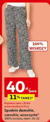 Auchan Spodnie damskie szerokie wzorzyste Inextenso oferta