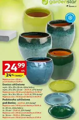 Auchan Podstawka szkliwiona pod donicę Gardenstar śr. 36cm oferta