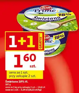 Auchan Śmietana 18% tł. Zott Primo oferta