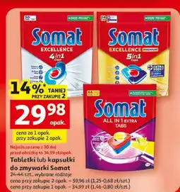 Auchan Kapsułki do zmywarki Somat Excellence Premium 5in1 oferta