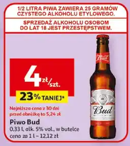 Auchan Piwo Bud w butelce oferta