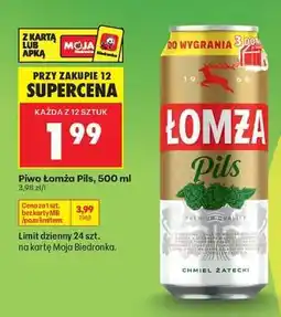 Biedronka Piwo Łomża Pils , 500 ml oferta
