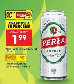 Biedronka PIWO PERŁA EXPORT 500 ML oferta