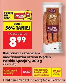 Biedronka Kiełbaski z czosnkiem niedźwiedzim Kraina Wędlin Polskie Specjały, 300 g oferta