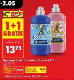 Biedronka Płyn do płukania Coccolino, 51 prań, 1,275 l oferta