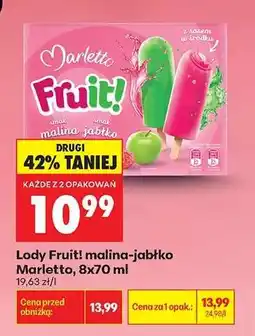 Biedronka Lody Fruit! malina-jabłko Marletto, 8x70 ml oferta