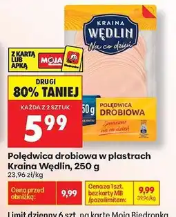 Biedronka Polędwica drobiowa w plastrach Kraina Wędlin, 250 g oferta
