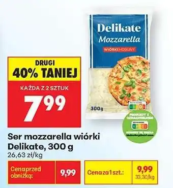 Biedronka Ser mozzarella wiórki Delikate, 300 g oferta