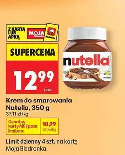 Biedronka Krem do smarowania Nutella 350 g oferta