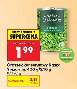 Biedronka Groszek konserwowy Nasza Spiżarnia 400 g / 240 g oferta