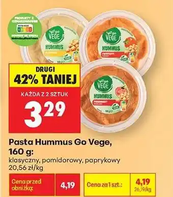 Biedronka Pasta Hummus Go Vege, 160 g oferta