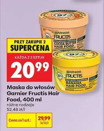 Biedronka Maska do włosów Garnier Fructis Hair Food, 400 ml oferta