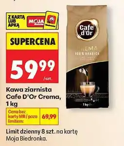 Biedronka Kawa ziarnista Cafe d'Or Crema, 1 kg oferta