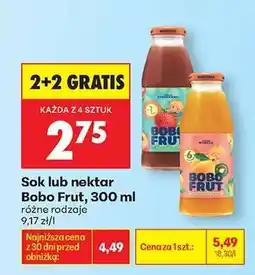 Biedronka Sok lub nektar Bobo Frut, 300 ml oferta