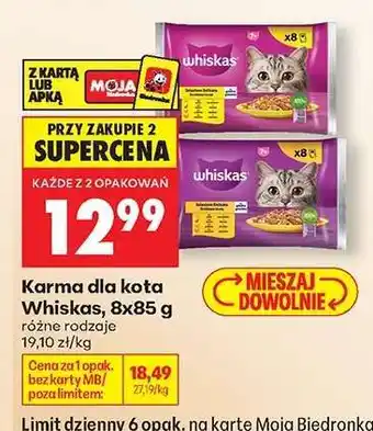 Biedronka Karma dla kota Whiskas, 8x85 g oferta