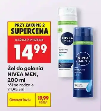 Biedronka Żel do golenia NIVEA MEN, 200 ml oferta