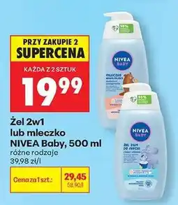 Biedronka Żel 2w1 lub mleczko NIVEA Baby, 500 ml oferta