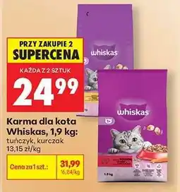 Biedronka Karma dla kota Whiskas, 1,9 kg oferta