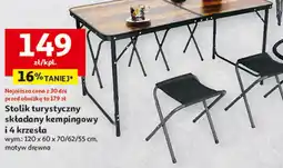 Auchan Stolik turystyczny składany kempingowy i 4 krzesła oferta