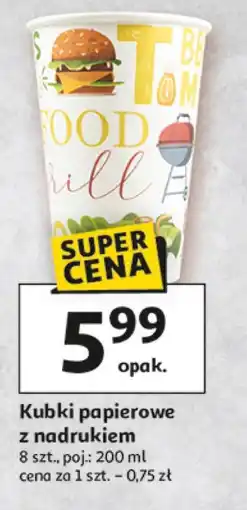 Auchan Kubki papierowe z nadrukiem oferta