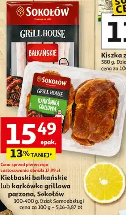 Auchan Kiełbaski bałkańskie lub karkówka grillowa parzona, Sokołów oferta