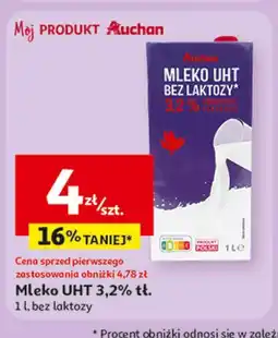 Auchan Mleko UHT 3,2% tł oferta