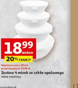 Auchan Zestaw 4 misek ze szkła opalowego oferta