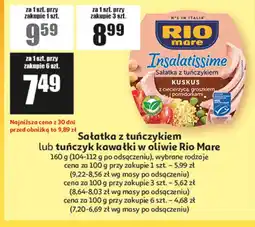 Auchan Sałatka z tuńczykiem lub tuńczyk kawałki w oliwie Rio Mare oferta