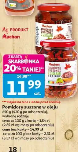 Auchan Pomidory suszone w oleju oferta