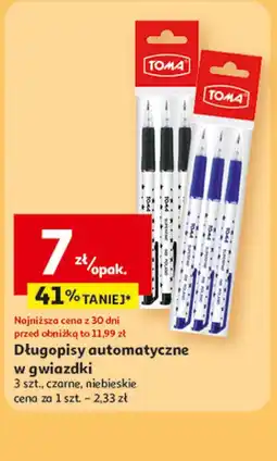 Auchan Długopisy automatyczne w gwiazdki oferta