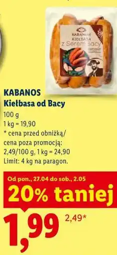 Lidl Kiełbasa od Bacy oferta
