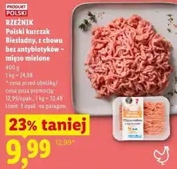 Lidl RZEŹNIK Polski kurczak Biesiadny, z chowu bez antybiotyków - mięso mielone oferta