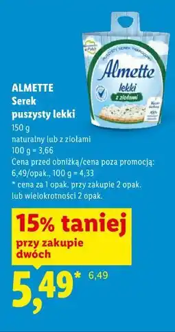 Lidl ALMETTE Serek puszysty lekki oferta